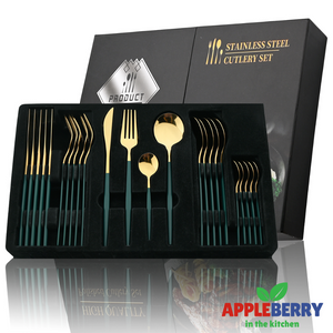 Luxurious 24Pcs Cutlery Set Stainless Steel Tableware Dinnerware Gift