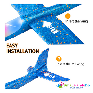 4 Packs 20Inch LED Foam Air Plane Kits Flying Glider Toy