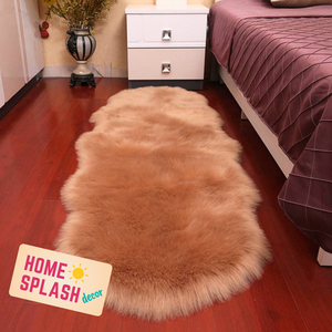 Plush Carpet Throw Rug Faux Fur High Pile Runner Soft Mat Persian Design Rug for Home Office