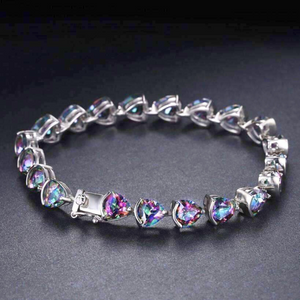 Mystic Topaz Trillion Cut 29.8CT Tennis Bracelet