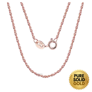 Pure Solid Gold - 14K Solid Gold 1.5mm Diamond Cut Rope Chain Necklace Unisex