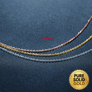 Pure Solid Gold - 14K Solid Gold 1.0mm Cable Link Chain Necklace Unisex