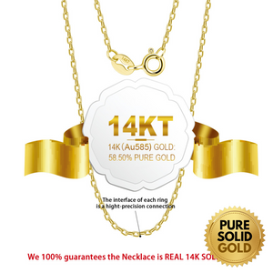 Pure Solid Gold - 14K Solid Gold 1.0mm Cable Link Chain Necklace Unisex