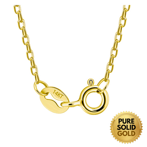 Pure Solid Gold - 14K Solid Gold 1.0mm Cable Link Chain Necklace Unisex