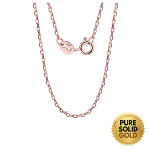 Pure Solid Gold - 14K Solid Gold 1.0mm Cable Link Chain Necklace Unisex