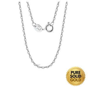 Pure Solid Gold - 14K Solid Gold 1.0mm Cable Link Chain Necklace Unisex