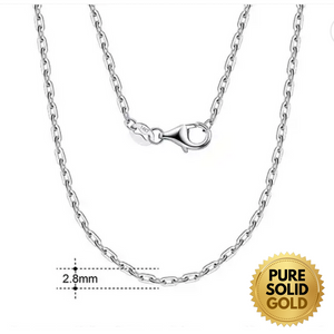 Pure Solid Gold - 14K Solid Gold 2.8mm Paperclip Link Chain Necklace Unisex