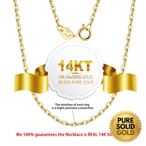 Pure Solid Gold - 14K Solid Gold 2.8mm Paperclip Link Chain Necklace Unisex