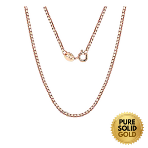 Pure Solid Gold - 14K Solid Gold 0.6mm 0.8mm 1.0mm Box Link Chain Necklace Unisex