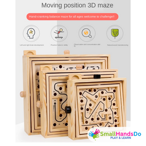 3D Wooden Ball Maze Puzzle