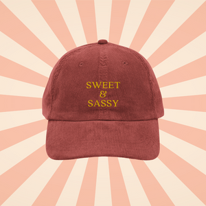 Sweet & Sassy Vintage Corduroy Cap 3D Puff