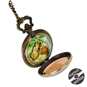 classically chic Vintage Bronze Australian Map Pocket Watch Unisex