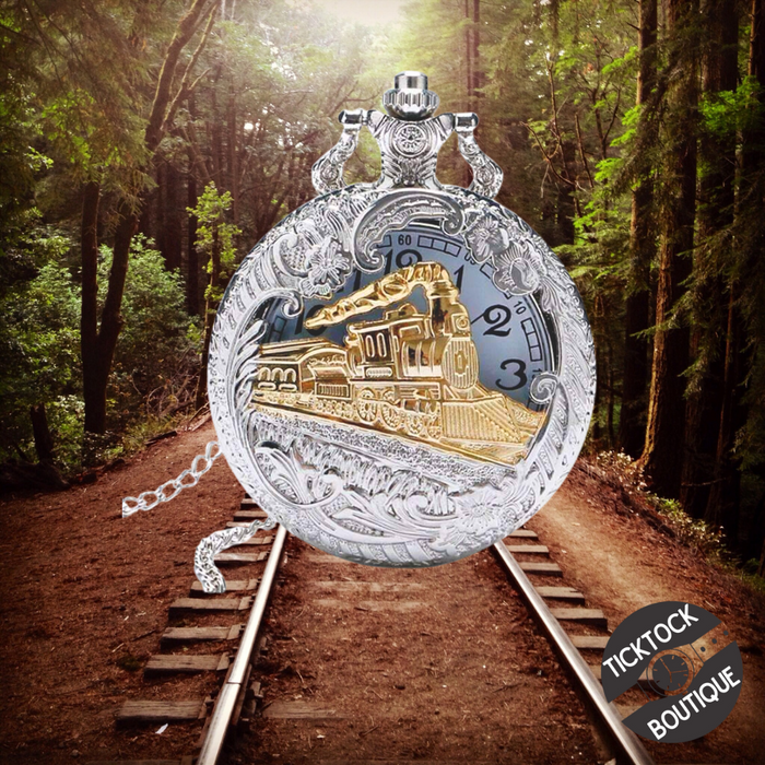 Classic Train Engineer Pocket Watch Unisex