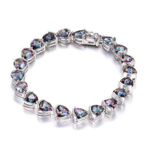 Mystic Topaz Trillion Cut 29.8CT Tennis Bracelet