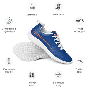 DASH Orange & Blue Men’s Athletic Shoes Lightweight Breathable Design by IOBI Original Apparel