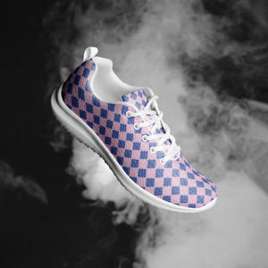 DASH Pixel Blue Pink Men’s Athletic Shoes Lightweight Breathable Design by IOBI Original Apparel