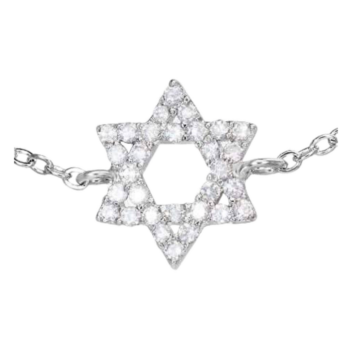 Delicate CZ Encrusted Mini Star of David Bracelet for Women