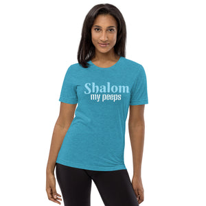 Shalom My Peeps Design Short Sleeve Tri-Blend T-Shirt - Durable & Super Comfortable Unisex