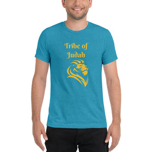 Tribe of Judah Lion Design Short Sleeve Tri-Blend T-Shirt - Durable & Super Comfortable Unisex