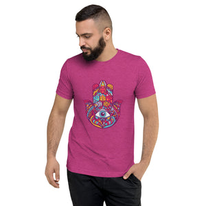 Hamsa Design Short Sleeve Tri-Blend T-Shirt - Durable & Super Comfortable Unisex