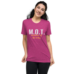 M.O.T. Member of the Tribe Jewish Design Short Sleeve Tri-Blend T-Shirt - Durable & Super Comfortable Unisex