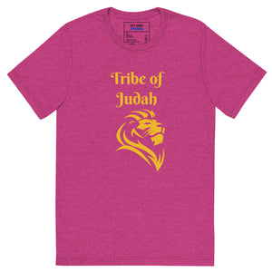 Tribe of Judah Lion Design Short Sleeve Tri-Blend T-Shirt - Durable & Super Comfortable Unisex