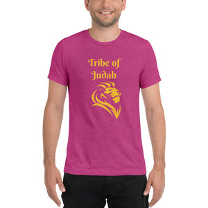 Tribe of Judah Lion Design Short Sleeve Tri-Blend T-Shirt - Durable & Super Comfortable Unisex