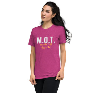 M.O.T. Member of the Tribe Jewish Design Short Sleeve Tri-Blend T-Shirt - Durable & Super Comfortable Unisex