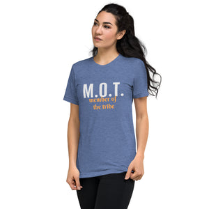 M.O.T. Member of the Tribe Jewish Design Short Sleeve Tri-Blend T-Shirt - Durable & Super Comfortable Unisex