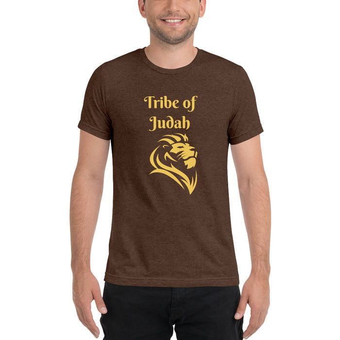 Tribe of Judah Lion Design Short Sleeve Tri-Blend T-Shirt - Durable & Super Comfortable Unisex