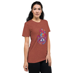 Hamsa Design Short Sleeve Tri-Blend T-Shirt - Durable & Super Comfortable Unisex