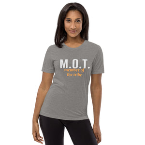 M.O.T. Member of the Tribe Jewish Design Short Sleeve Tri-Blend T-Shirt - Durable & Super Comfortable Unisex