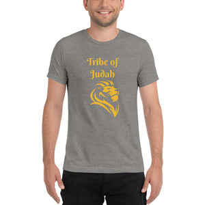 Tribe of Judah Lion Design Short Sleeve Tri-Blend T-Shirt - Durable & Super Comfortable Unisex