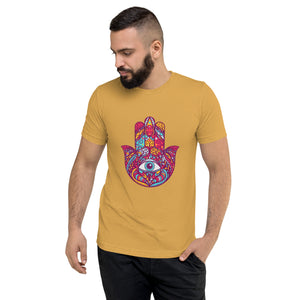 Hamsa Design Short Sleeve Tri-Blend T-Shirt - Durable & Super Comfortable Unisex