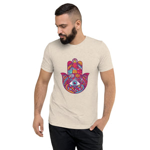 Hamsa Design Short Sleeve Tri-Blend T-Shirt - Durable & Super Comfortable Unisex