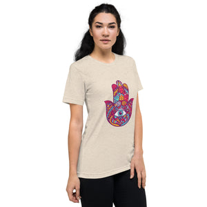 Hamsa Design Short Sleeve Tri-Blend T-Shirt - Durable & Super Comfortable Unisex