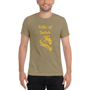 Tribe of Judah Lion Design Short Sleeve Tri-Blend T-Shirt - Durable & Super Comfortable Unisex