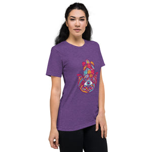 Hamsa Design Short Sleeve Tri-Blend T-Shirt - Durable & Super Comfortable Unisex