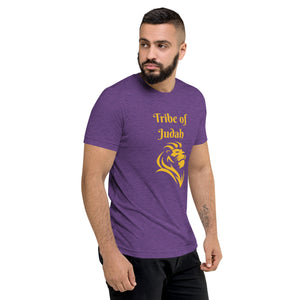 Tribe of Judah Lion Design Short Sleeve Tri-Blend T-Shirt - Durable & Super Comfortable Unisex