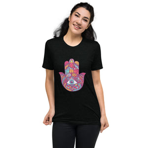 Hamsa Design Short Sleeve Tri-Blend T-Shirt - Durable & Super Comfortable Unisex