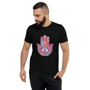 Hamsa Design Short Sleeve Tri-Blend T-Shirt - Durable & Super Comfortable Unisex