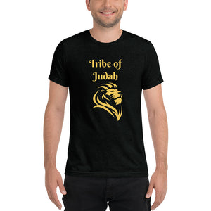 Tribe of Judah Lion Design Short Sleeve Tri-Blend T-Shirt - Durable & Super Comfortable Unisex