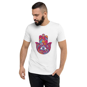 Hamsa Design Short Sleeve Tri-Blend T-Shirt - Durable & Super Comfortable Unisex