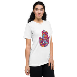 Hamsa Design Short Sleeve Tri-Blend T-Shirt - Durable & Super Comfortable Unisex