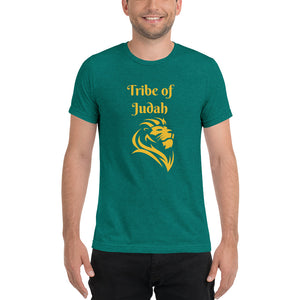 Tribe of Judah Lion Design Short Sleeve Tri-Blend T-Shirt - Durable & Super Comfortable Unisex