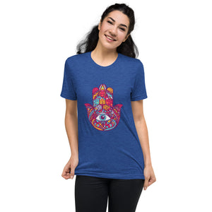 Hamsa Design Short Sleeve Tri-Blend T-Shirt - Durable & Super Comfortable Unisex