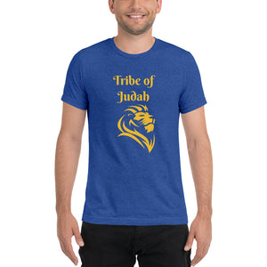 Tribe of Judah Lion Design Short Sleeve Tri-Blend T-Shirt - Durable & Super Comfortable Unisex