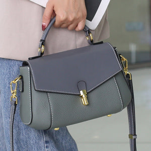 Patchwork Zipper Buckle Tote Shoulder Bag