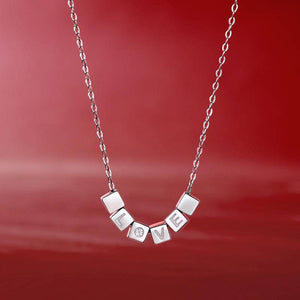 LOVE 925 Sterling Silver Moissanite Pendant Necklace