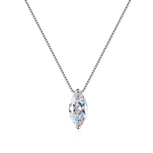 Horse Eye-Shaped Moissanite Pendant Necklace